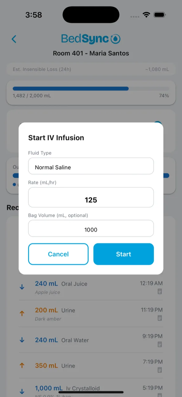 IV Infusion Tracking